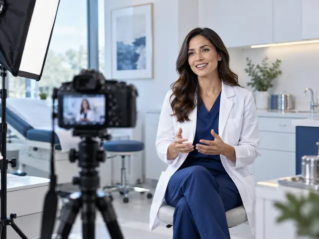 Producción de fotografía y video con una médica en su consultorio